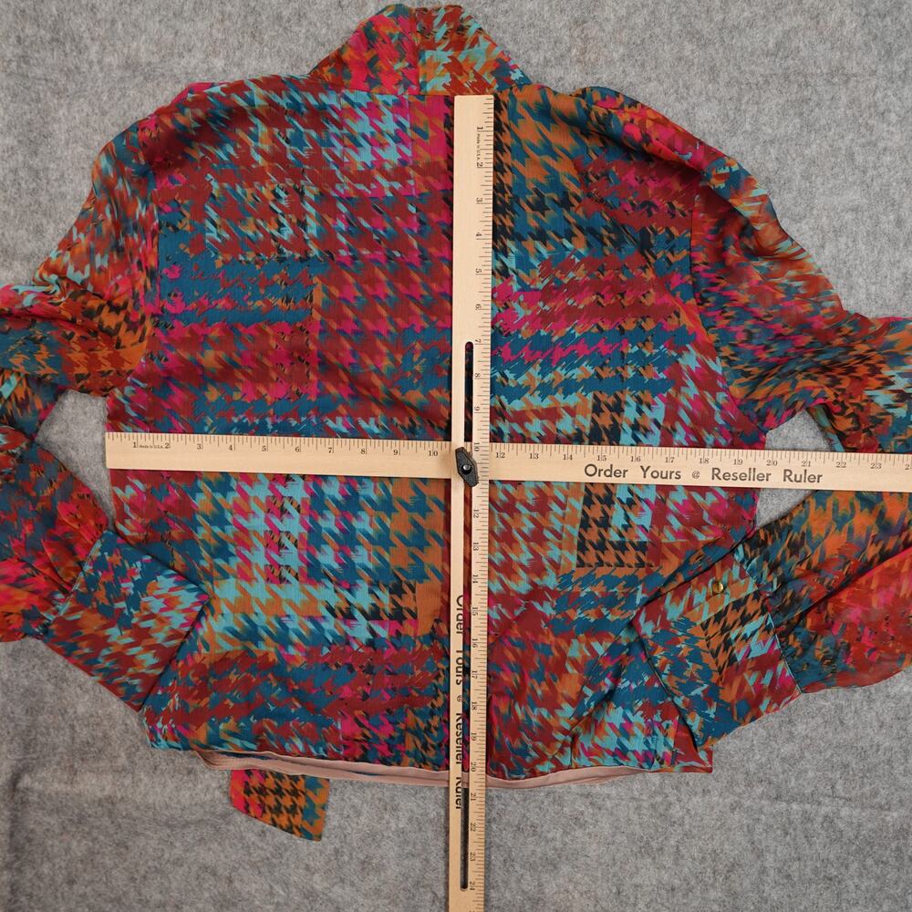 Amanda Uprichard Womens Top Large Bronte‎ Kinglsey Multicolor Rainbow Surplice - Picture 6 of 9